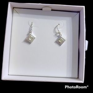 NIB Genuine Aqua Quartz Sterling silver earrings